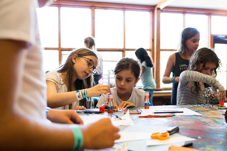 A picture of kids doing arts and crafts