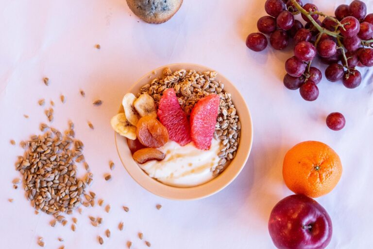 Overhead photo yogurt