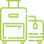Line drawing of suitcases