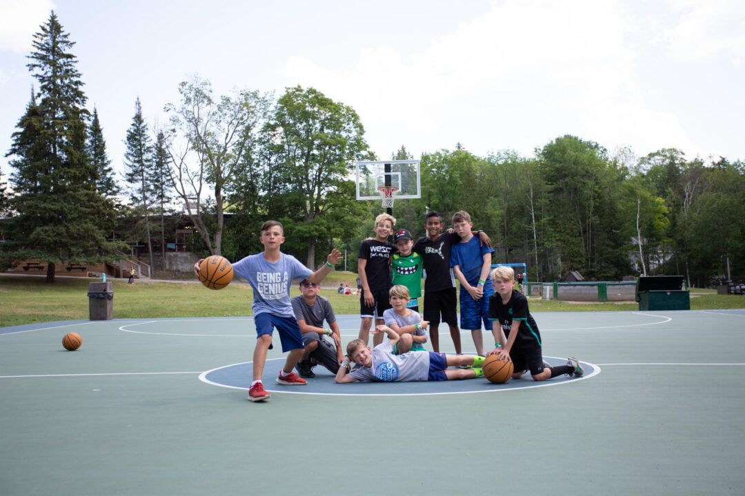 boys on a basketball court