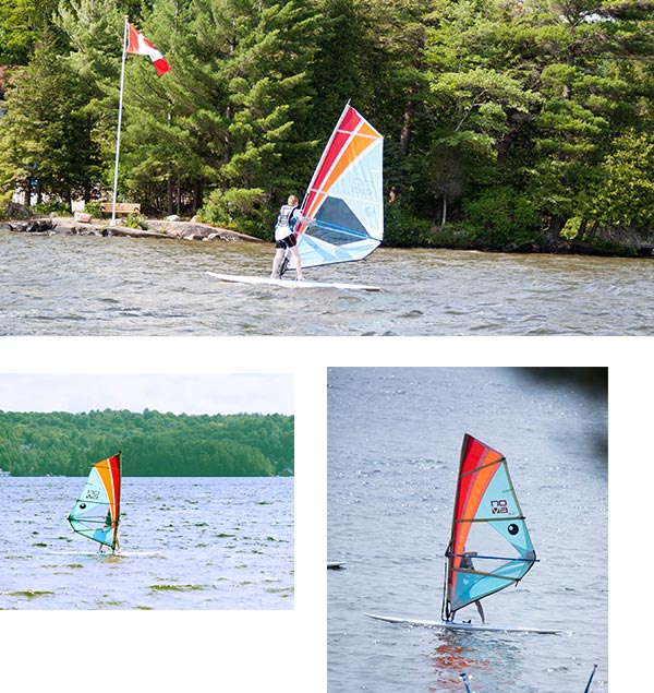 a collage of windsurfing pictures