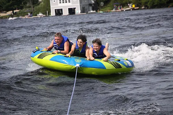 Three kids tubing